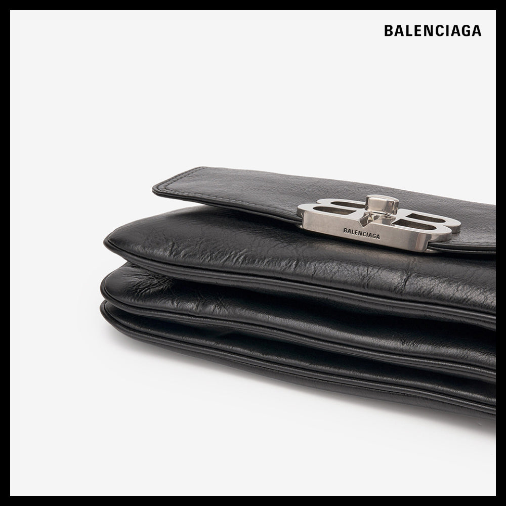 【BALENCIAGA】BB Soft Small Flap Shoulder Bag Black