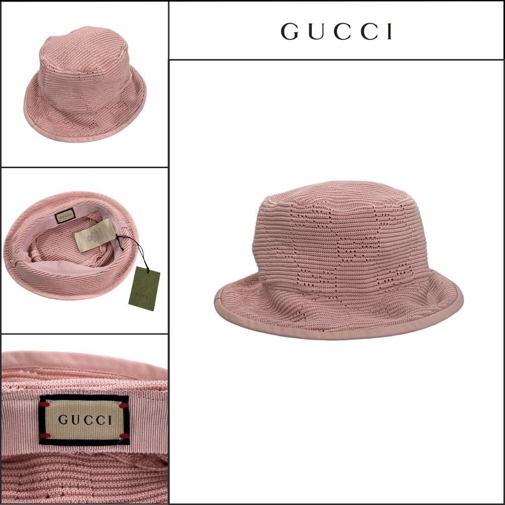 【GUCCI】 ウィメンズ GG ケーブル コットン バケットハット