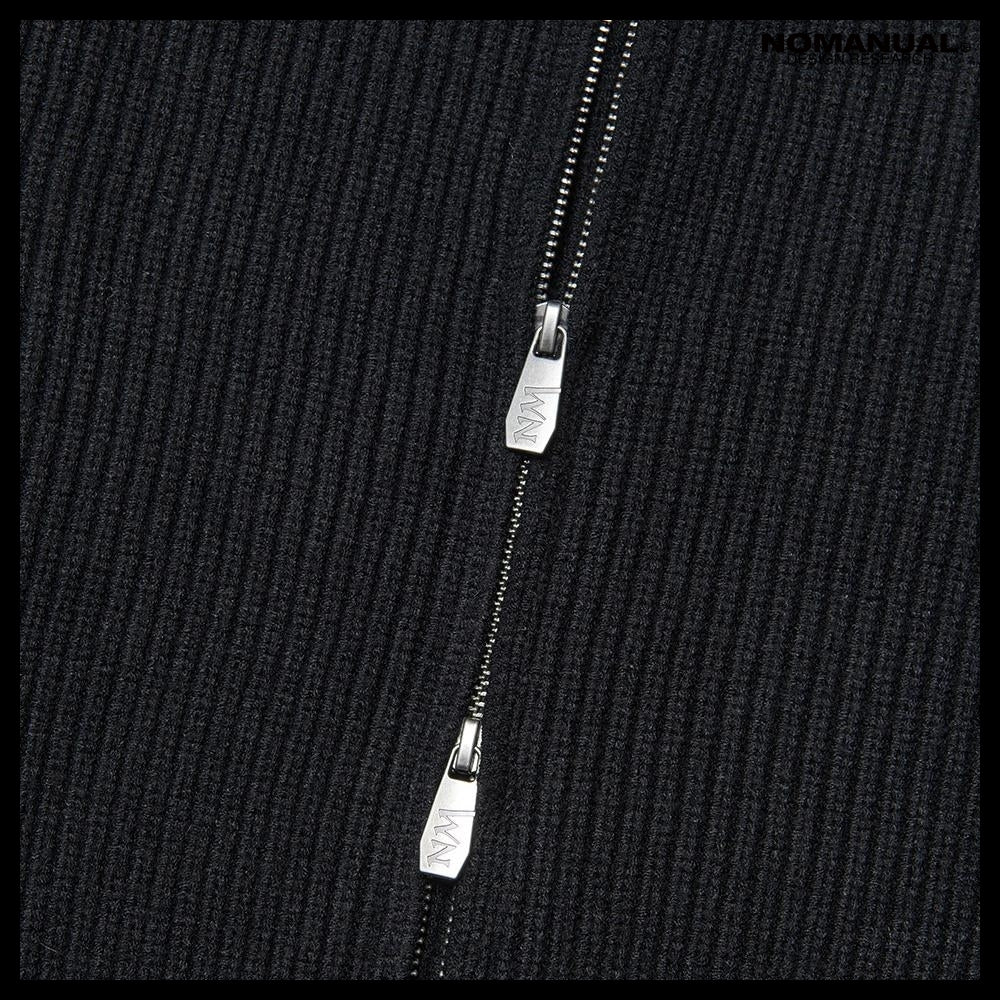 【NOMANUAL】Anomaly Knit Zip-Up Black