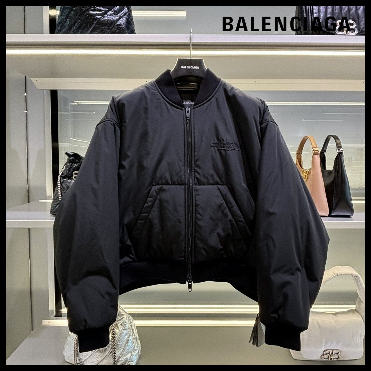 【BALENCIAGA】Logo Technical Fabric Bomber Jacket