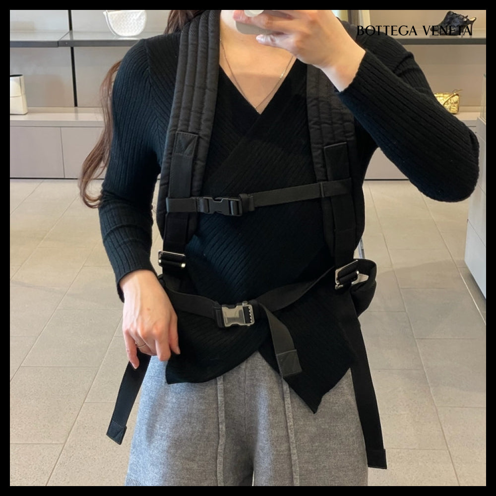 【BOTTEGA VENETA】Woven Jacquard Nylon Rider Backpack BLACK