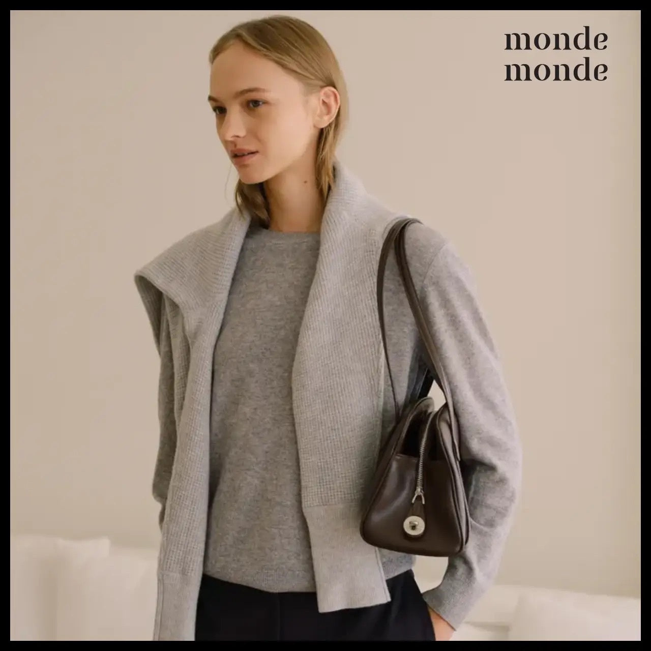 【monde monde】Moment Medium Shoulder Bag (4 Colors)