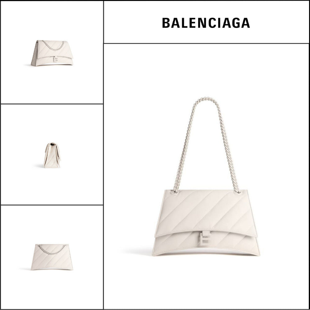 【BALENCIAGA】Women's Crush Medium Chain Bag Quilted inBeige
