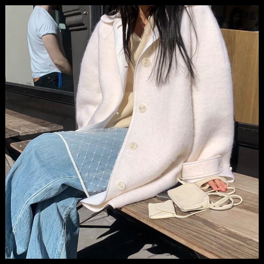 【HAAG】A Coat Cardigan Ivory