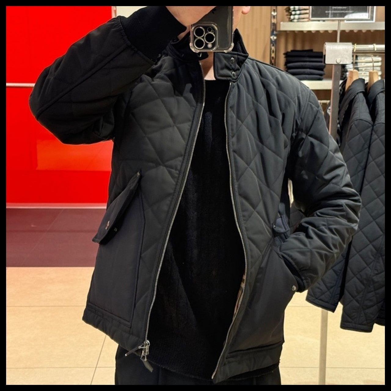 【Burberry】RADLEY Diamond Quilted Jacket Black