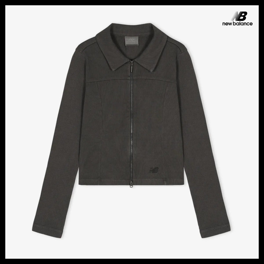 【New Balance】Women's Soft Fresh Ribbed Collar Two Way Zip