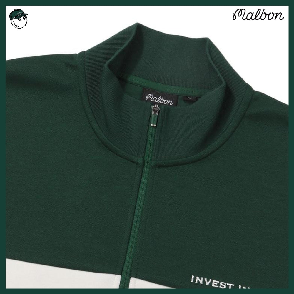 【MALBON GOLF】 AIRLY COLORED ZIP-UP MTM T-SHIRT MAN 3COLORS