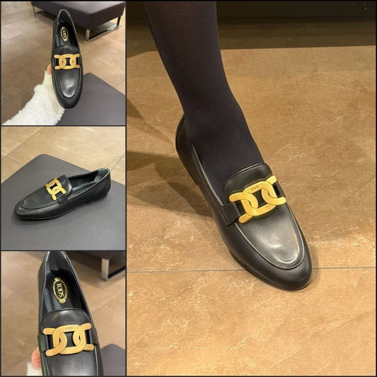 【Tod’s】CUOIO Kate Leather Women’s Loafers Black