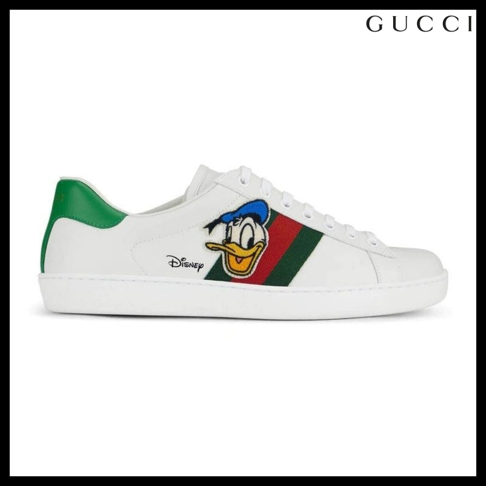 【GUCCI】Gucci X Disney Donald Duck Patch Sneakers White
