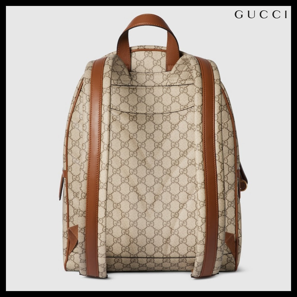【GUCCI】GG Emblem Backpack Beige
