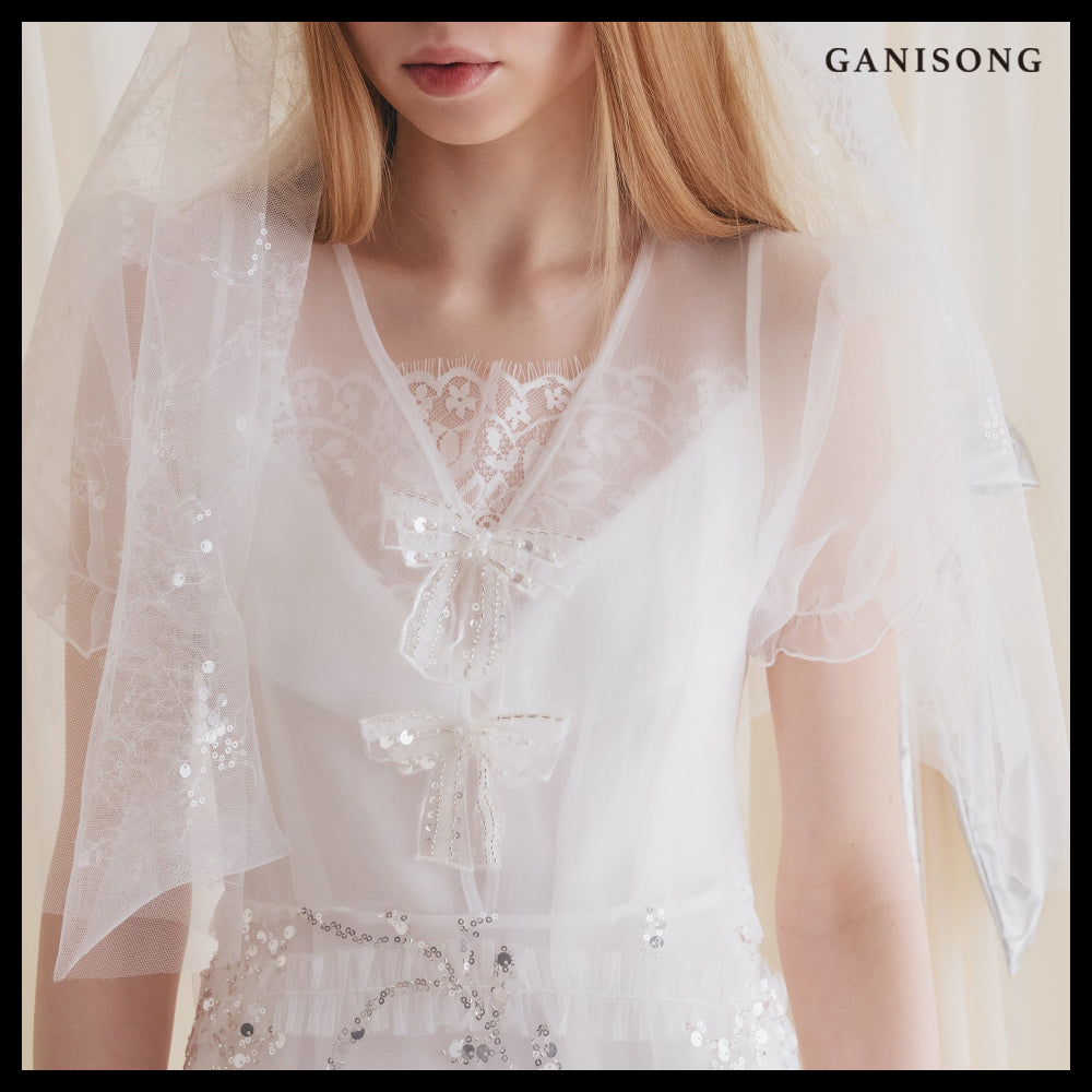【GANISONG】Bridal Afterglow Dress White