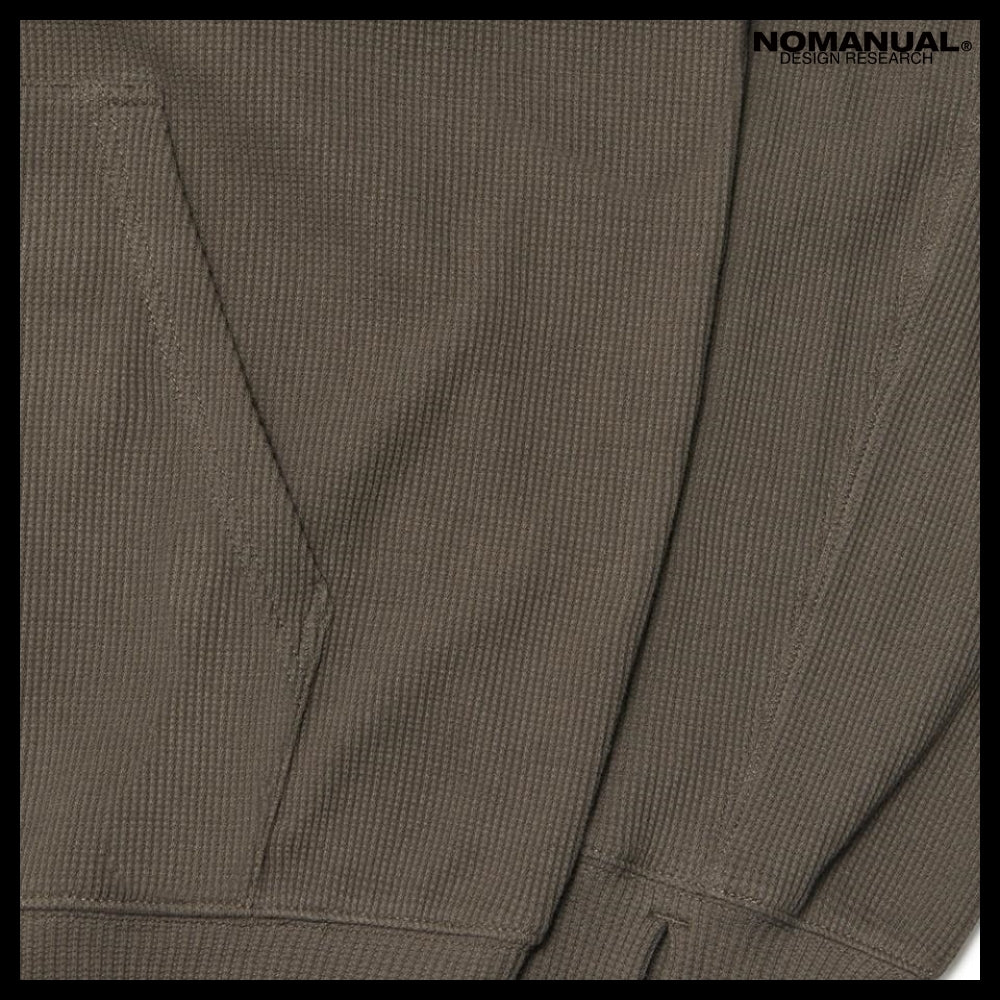 【NOMANUAL】NM WAFFLE HOODED ZIP UP 2 Colors