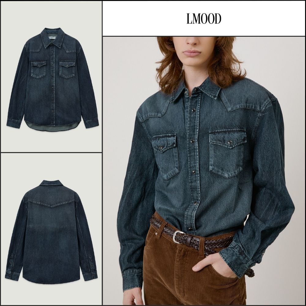 【LMOOD】Leo Western Denim Shirt Midnight Blue