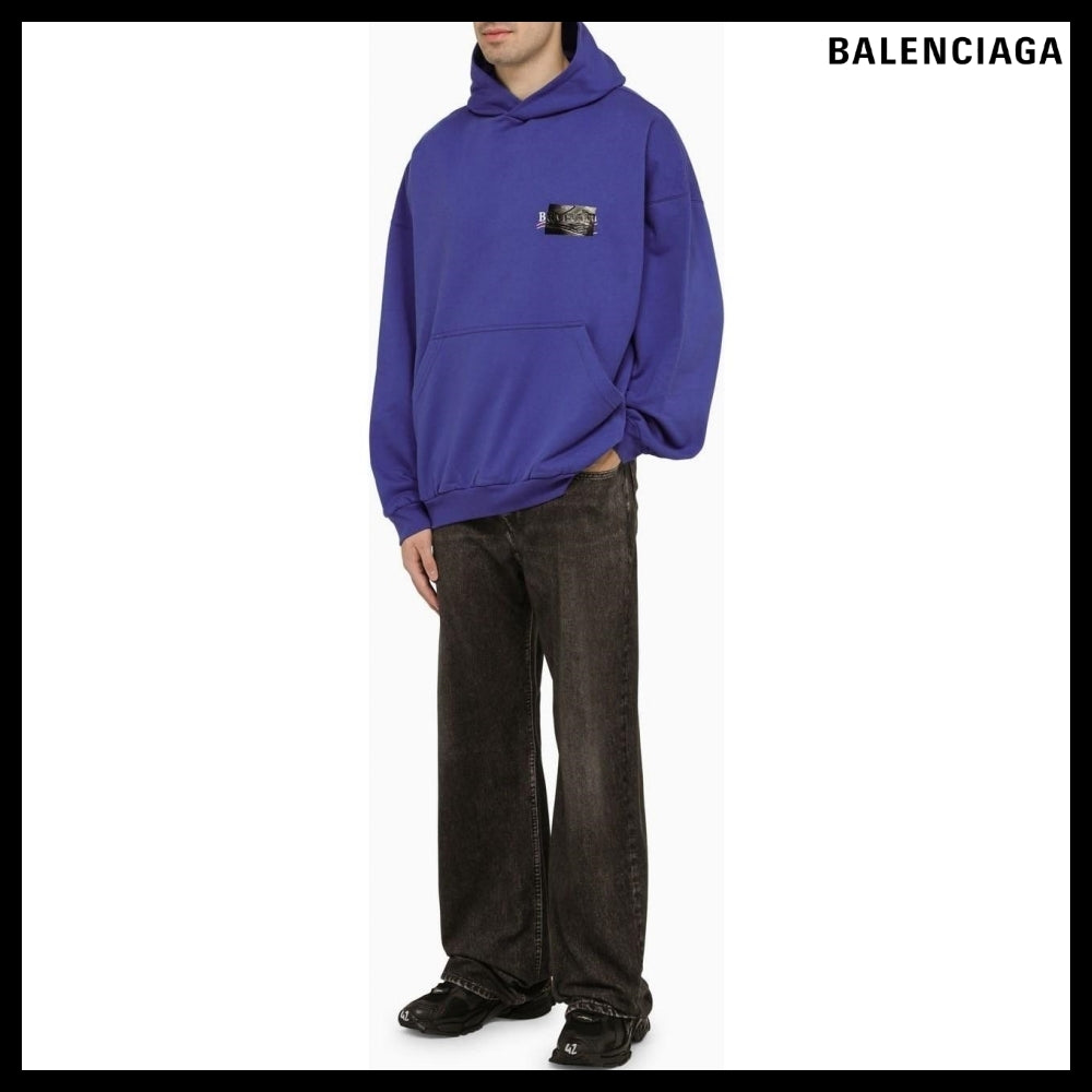 【BALENCIAGA】Political Campaign Sweatshirt Large Fit Navy