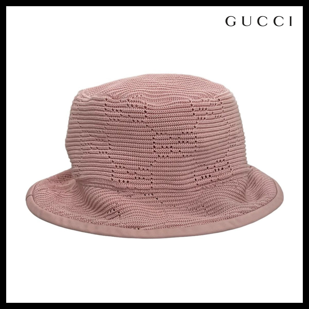 【GUCCI】 Women's GG Cable Cotton Bucket Hat