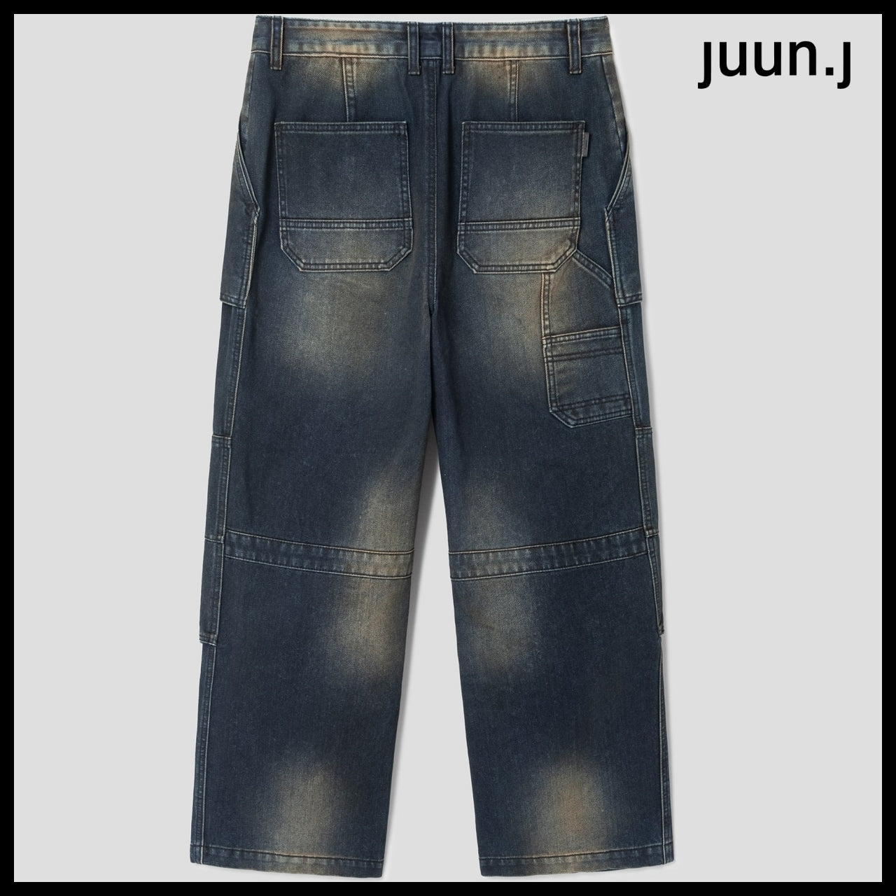 【JUUN.J】CORE Velvet Denim Zipper Detail Trucker Navy