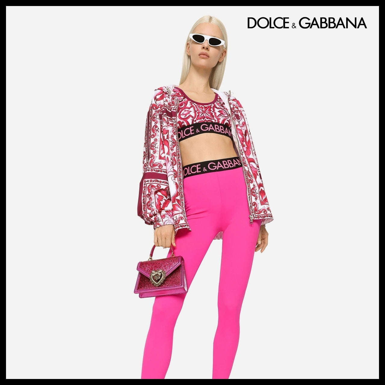 【Dolce & Gabbana】Small Devotion Top-Handle Bag Pink