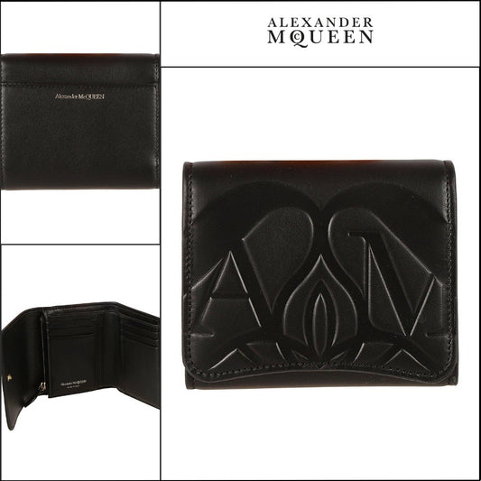 【Alexander Mcqueen】The Seal Embossed Tri-fold Wallet
