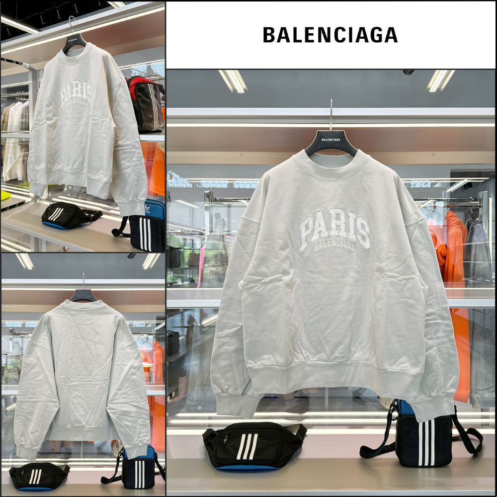 【BALENCIAGA】Cities Paris Sweatshirt Medium Fit White