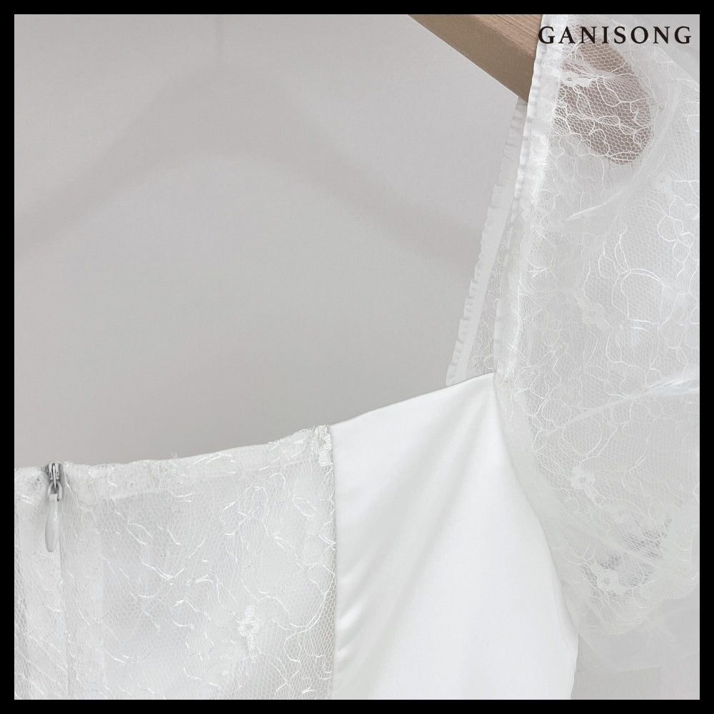 【GANISONG】Bridal Celia Dress White
