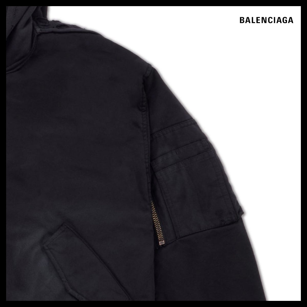 【BALENCIAGA】Hybrid Bomber Jacket Black