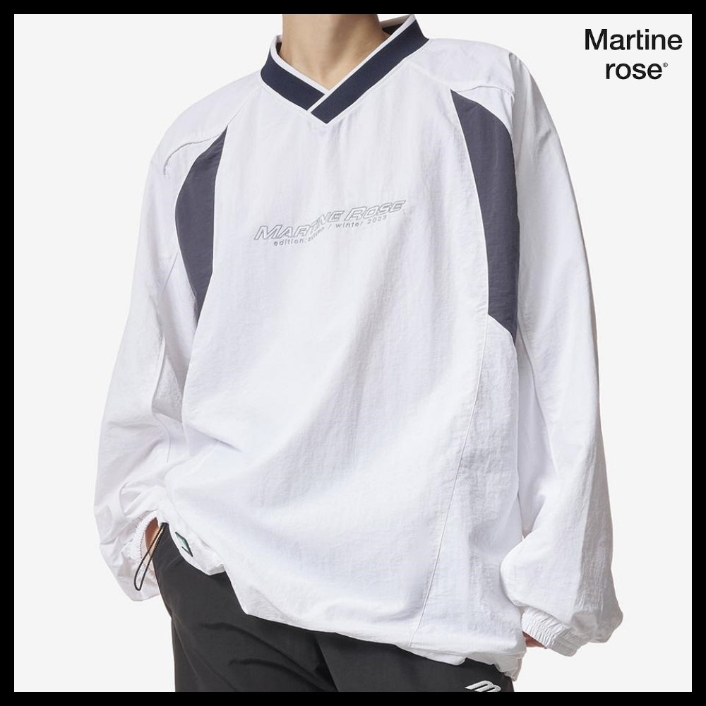 【MARTINE ROSE】LOGO PRINT SWEATSHIRT - WHITE:NAVY