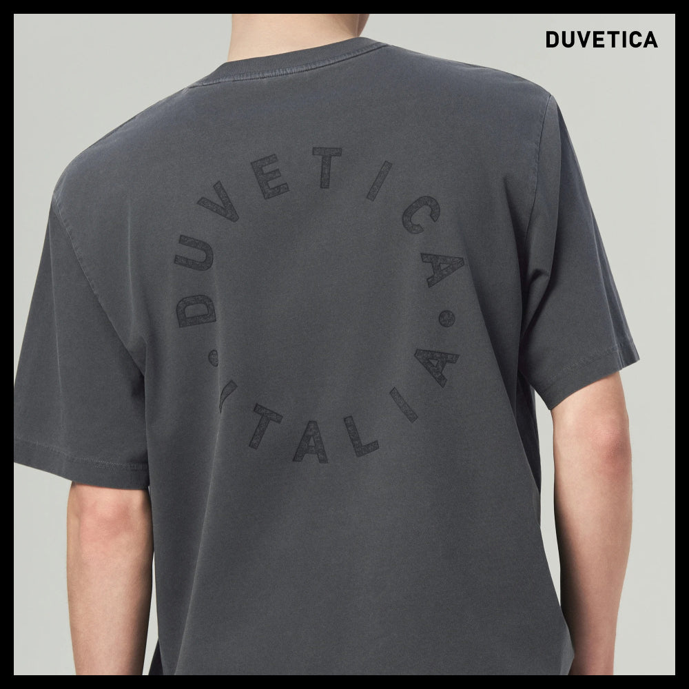 【DUVETICA】Cutro Dark Charcoal Gray Mens Short Sleeve T