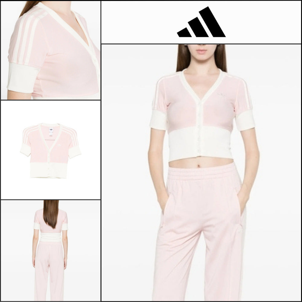 【adidas】 Pink Short Sleeve T Shirt