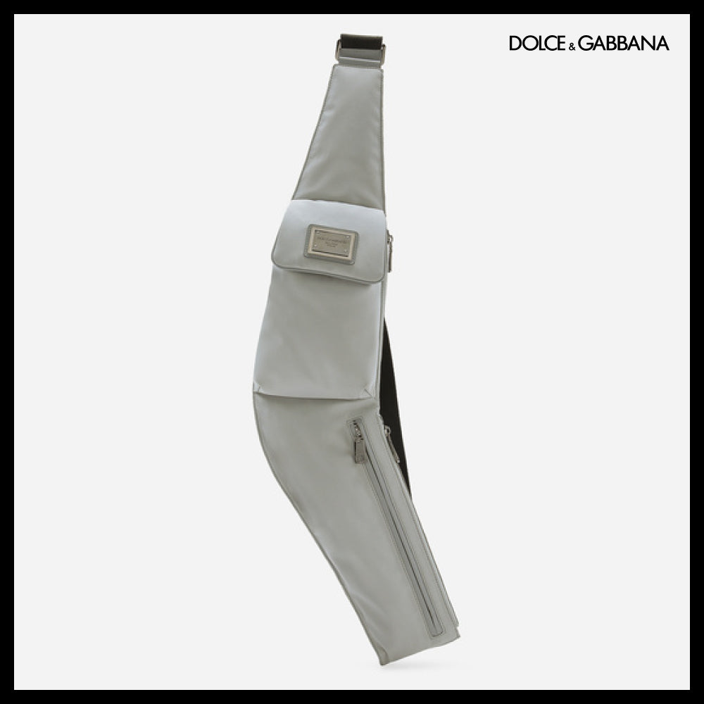 【Dolce & Gabbana】Cross NYLON BELT BAG Gray