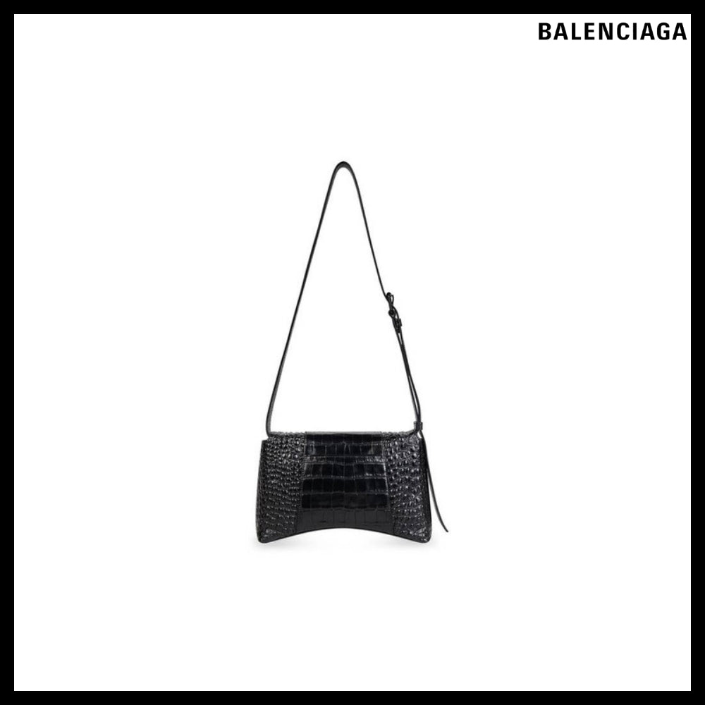 【BALENCIAGA】Downtown XS Shoulder Bag Crocodile Embossed