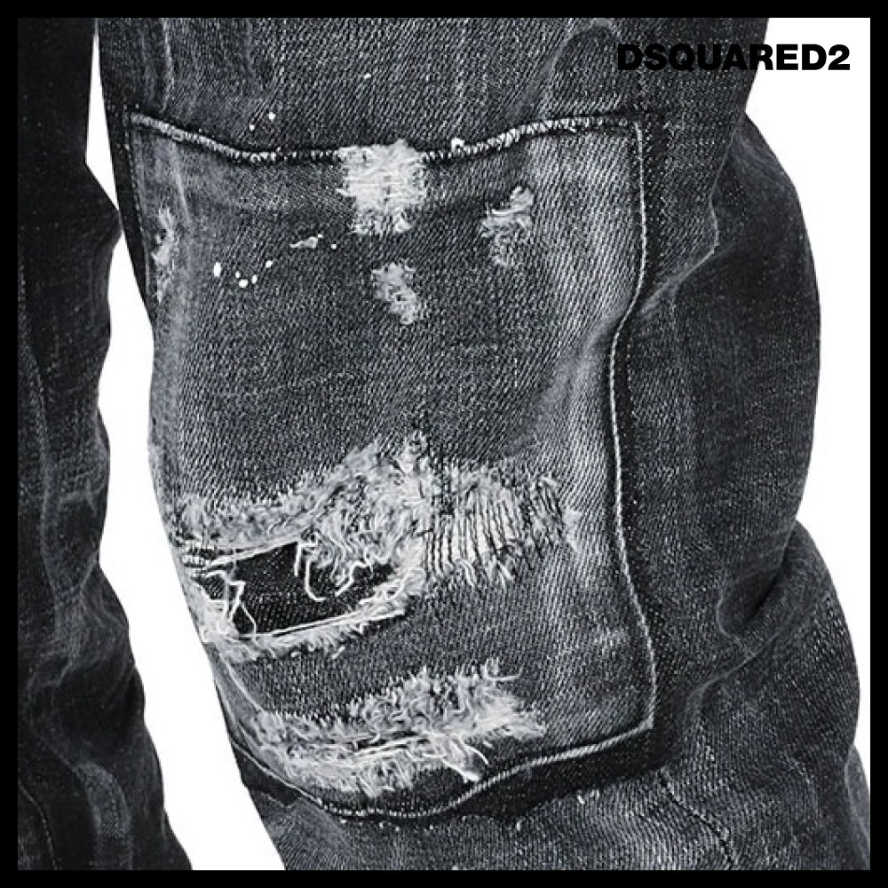 【D SQUARED2】Painting Washed Grey Cool Guy Jeans