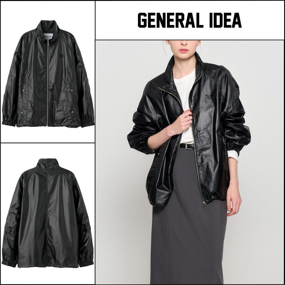 【GENERAL IDEA】グロッシーコーティングジャンパー ブラック