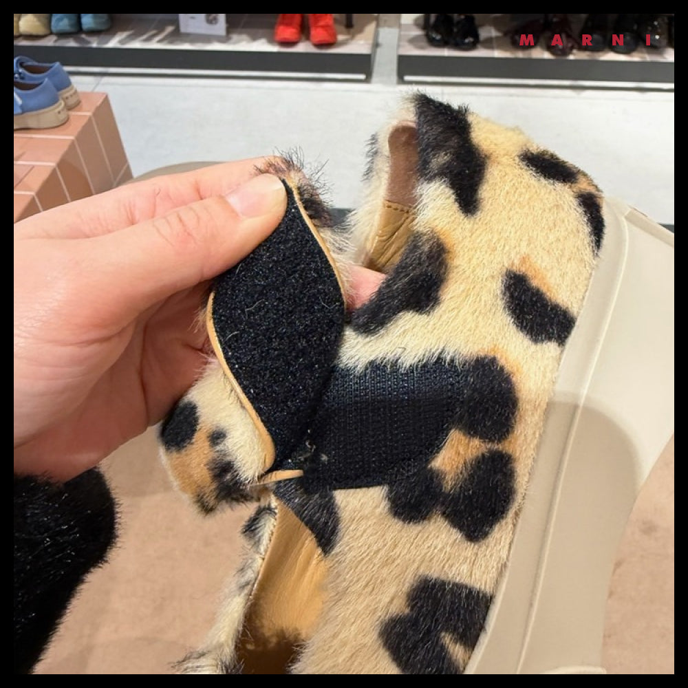 【Marni】Logo Mary Jane Leopard Velcro Women’s Sneakers