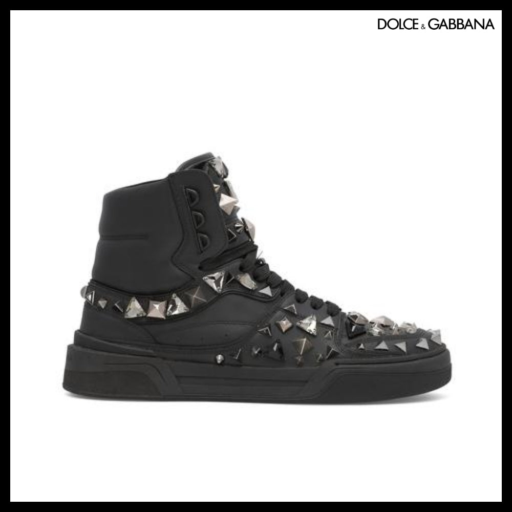 【Dolce & Gabbana】CALFSKIN NAPPA NEW ROMA MID-TOP SNEAKERS