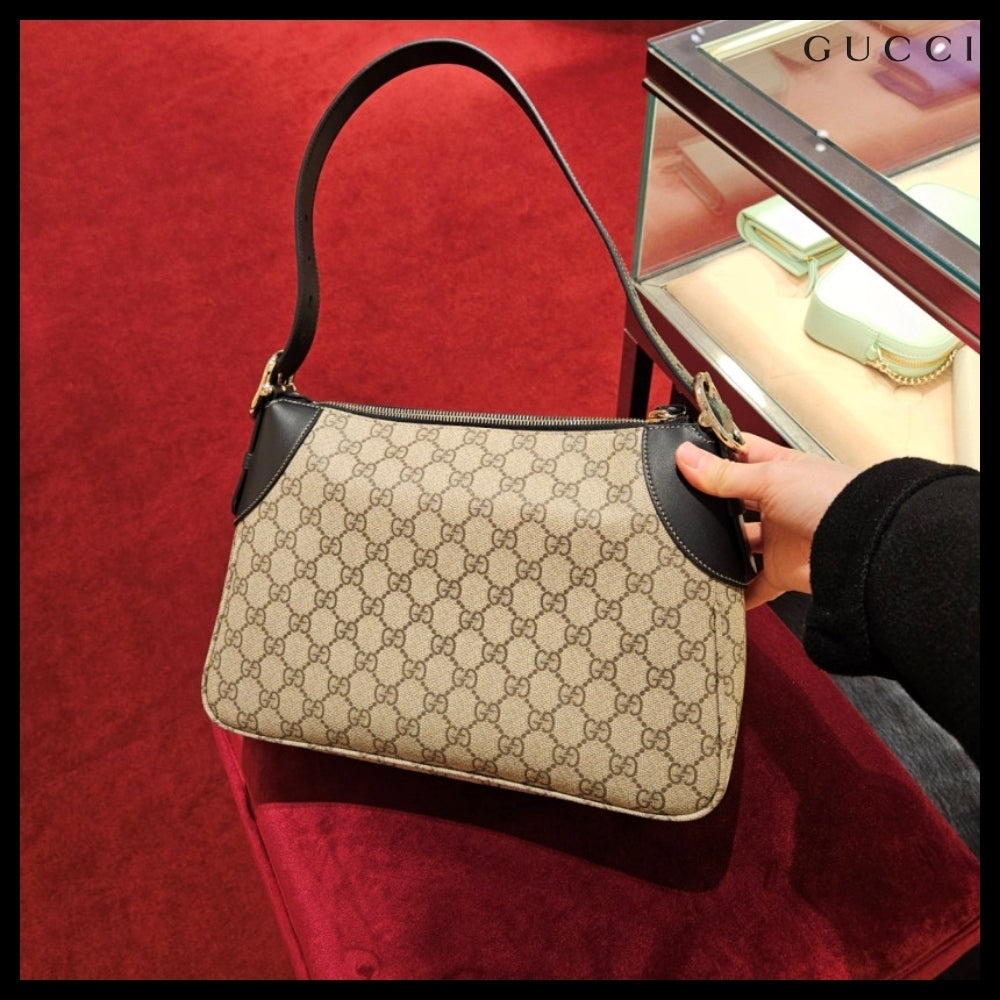 【GUCCI】GG emblem icon canvas medium shoulder bag