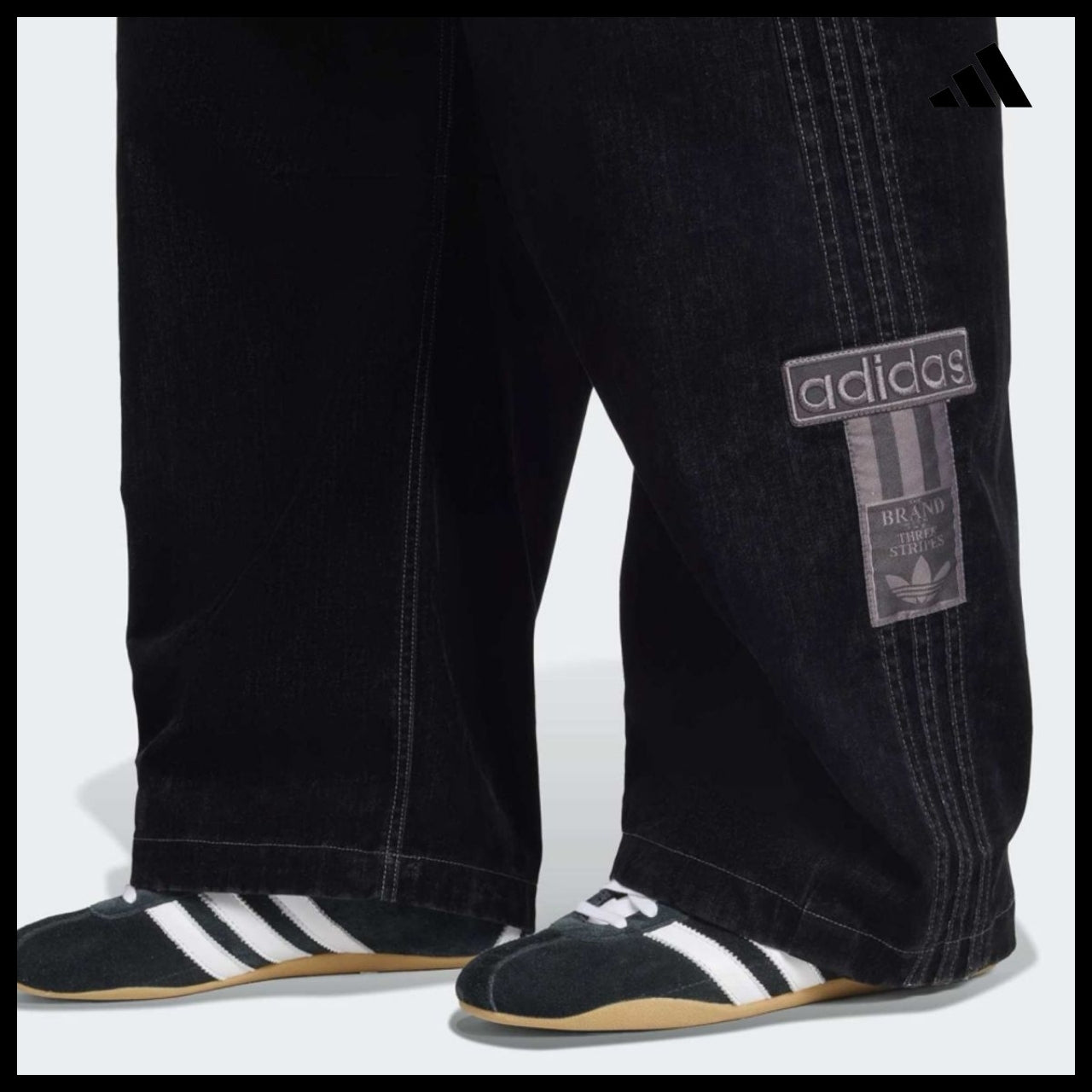【ADIDAS】Adibreak Black Snap Pants Wide Leg Track Pants