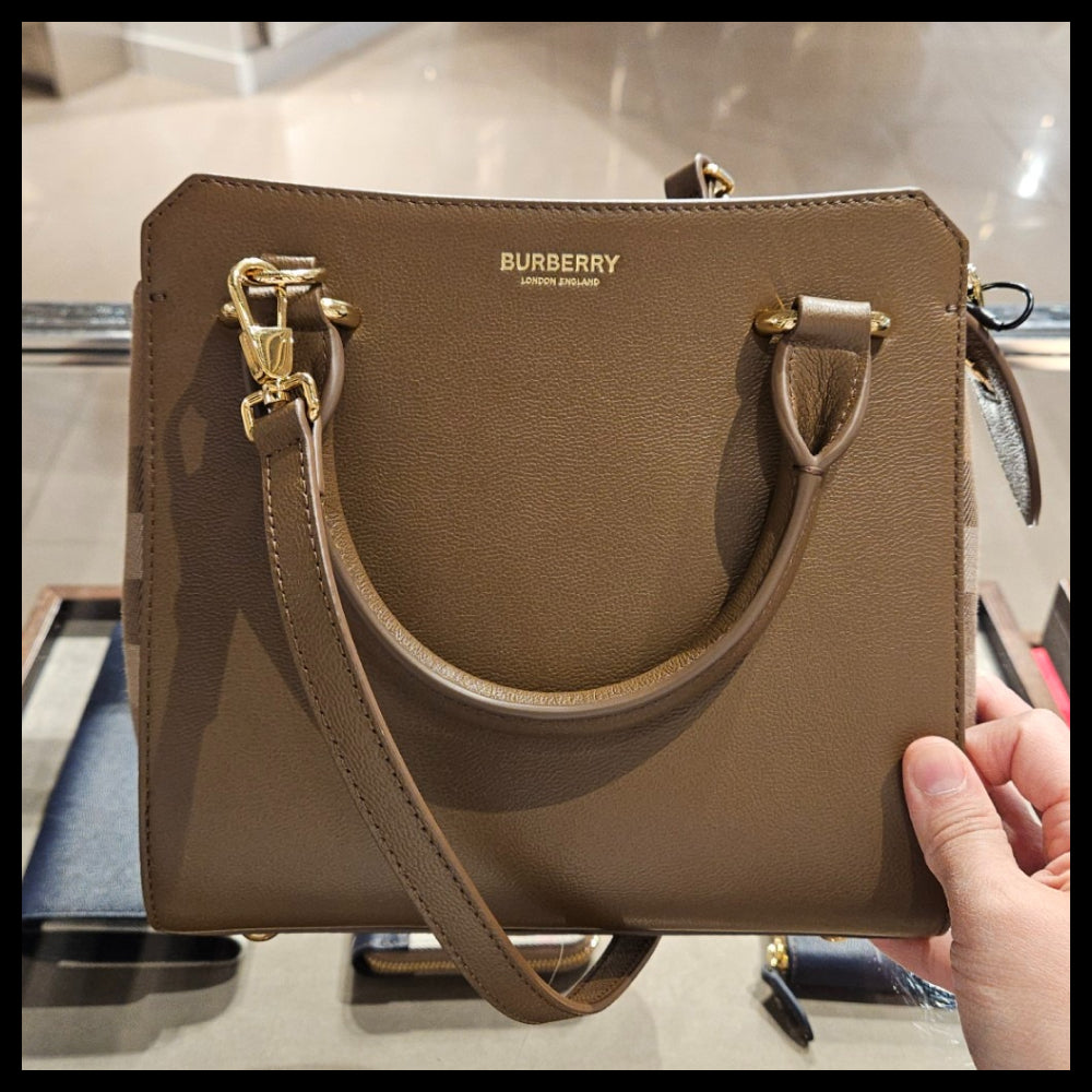 【BURBERRY】BANWELL house check mini tote bag earth