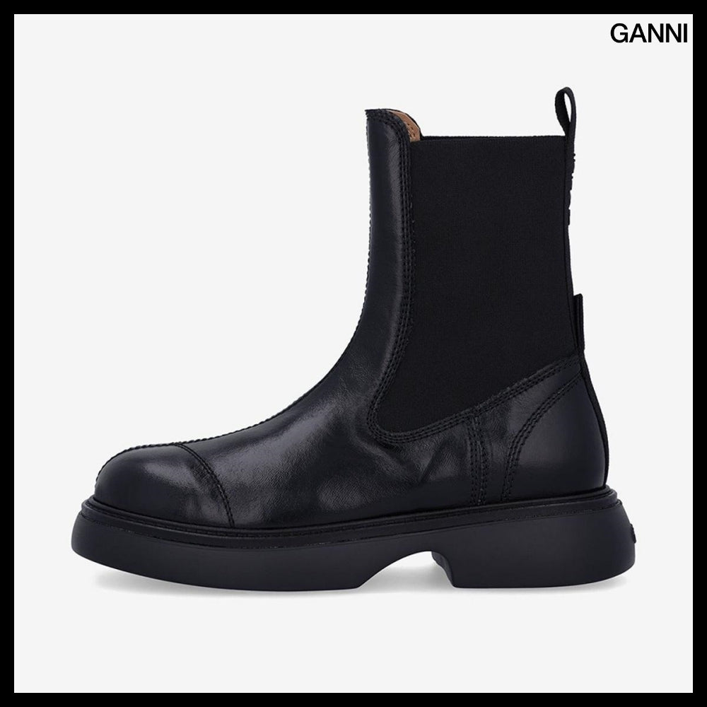 【Ganni】Everyday Mid Chelsea Boots Black