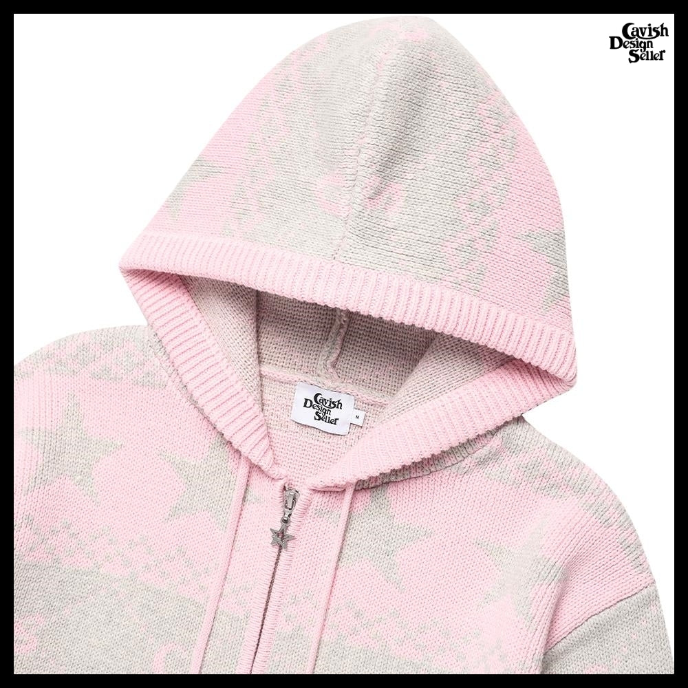 【CAVISH】Nordic Knit Zip-Up Hoodie