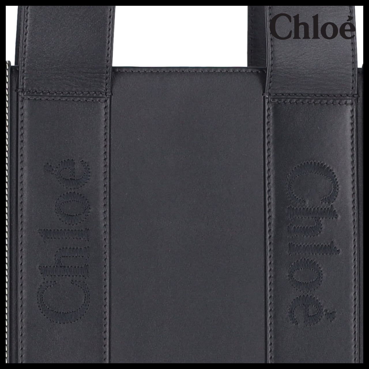 【Chloe】Woody Large Shopper Tote Bag Black