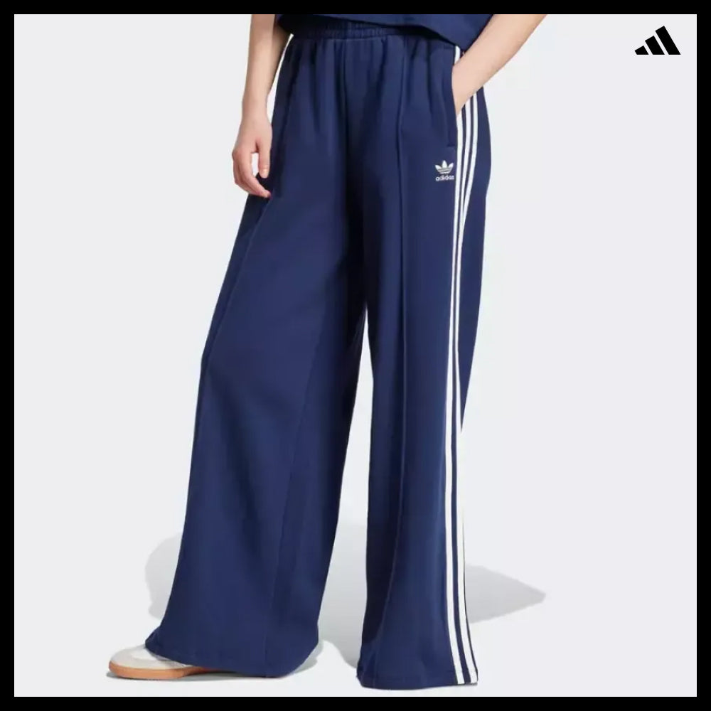 【adidas】3-Stripes Loose French Terry Wide Leg Pants JC5765