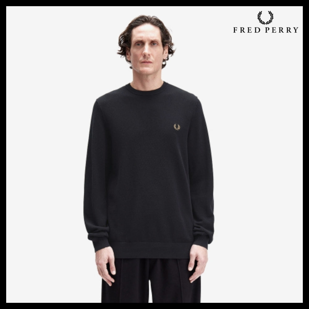 【FRED PERRY】Pique Stitch Knit Black