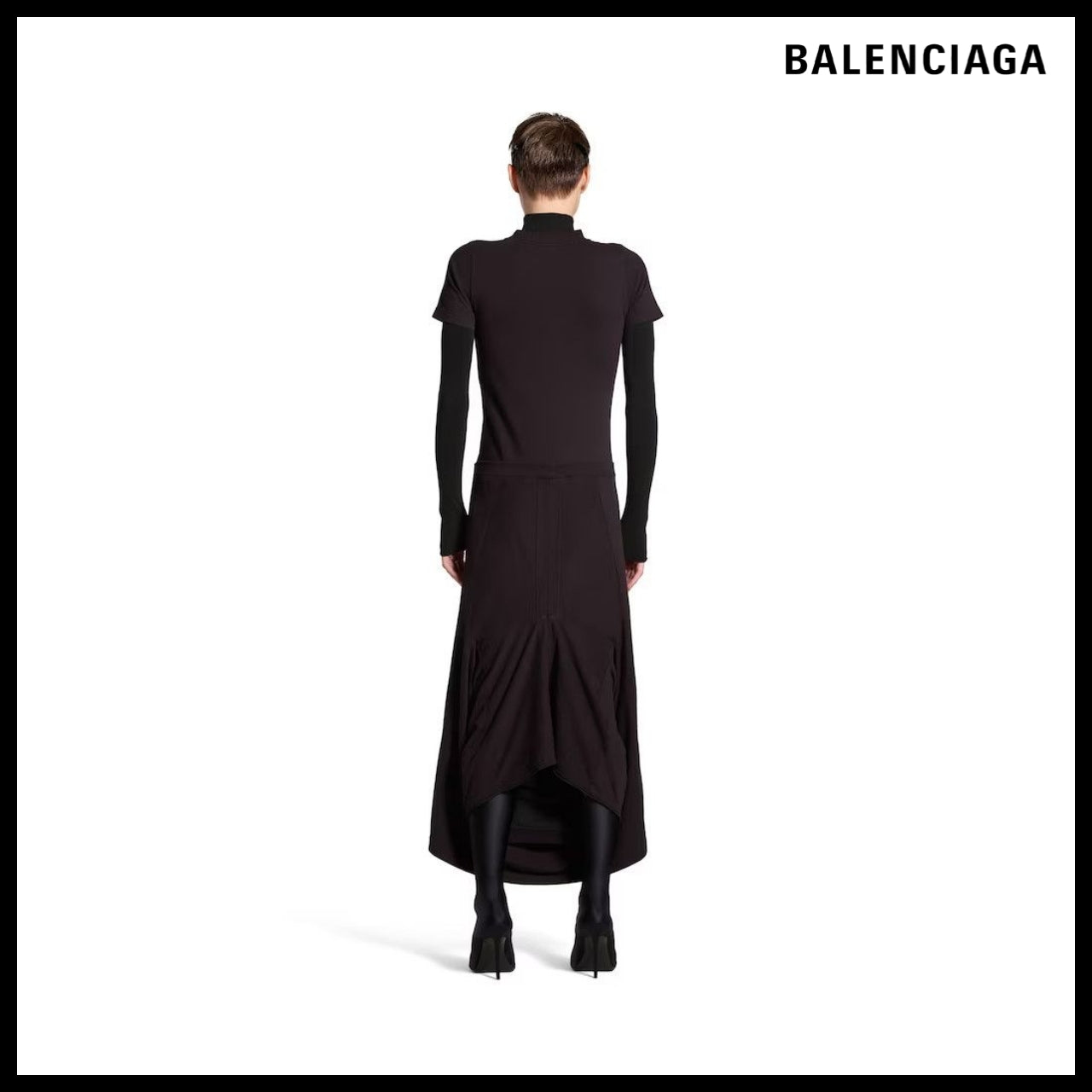 【BALENCIAGA】Patched T-Shirt Dress Black