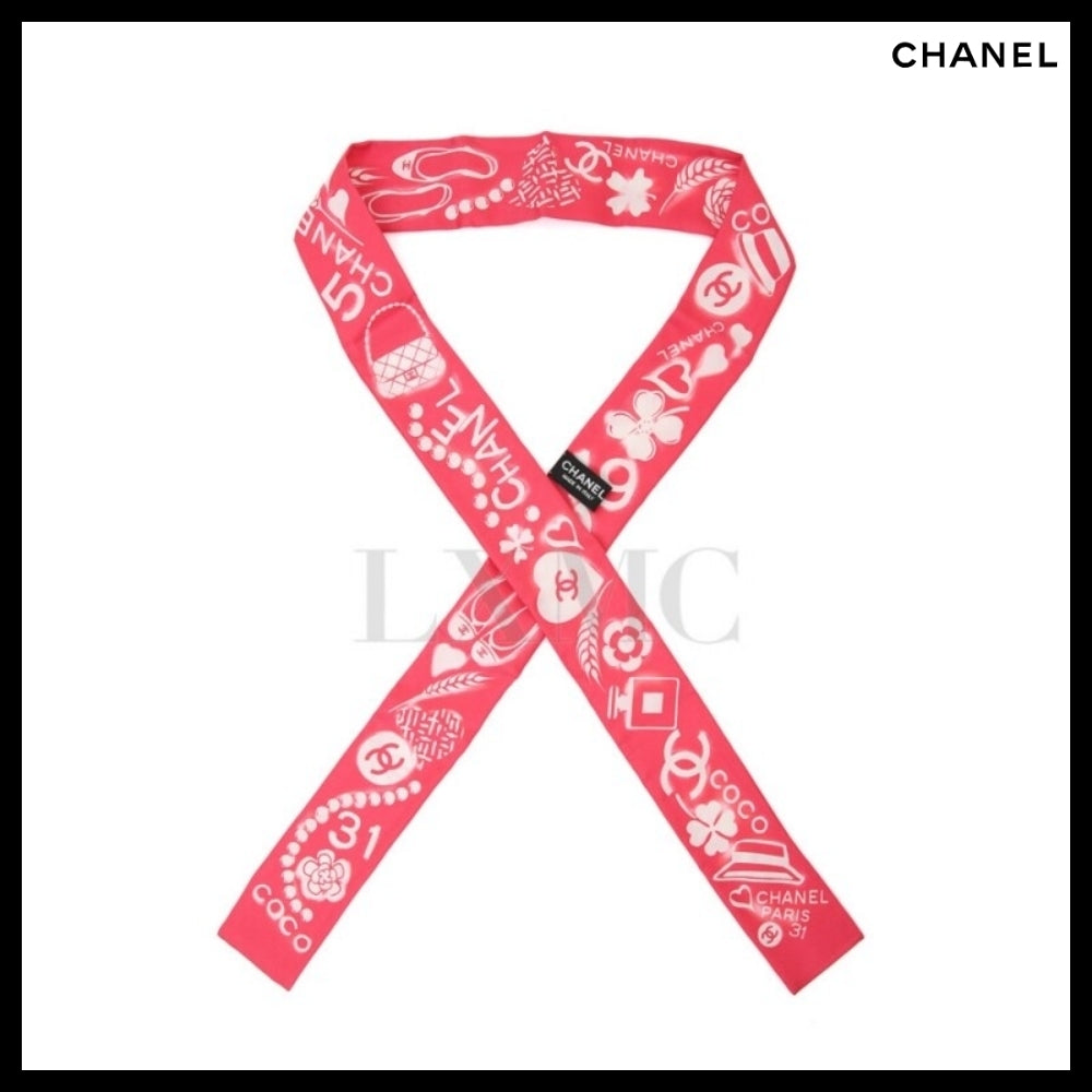 【CHANEL】Coco Mini Scarf Silk Twill Hairband