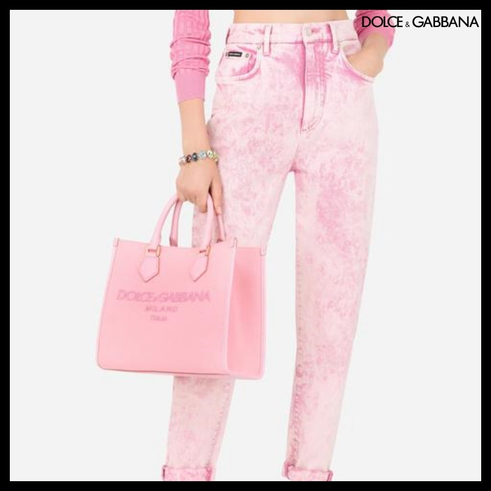 【Dolce&Gabbana】CANVAS SHOPPER EMBROIDERED LOGO