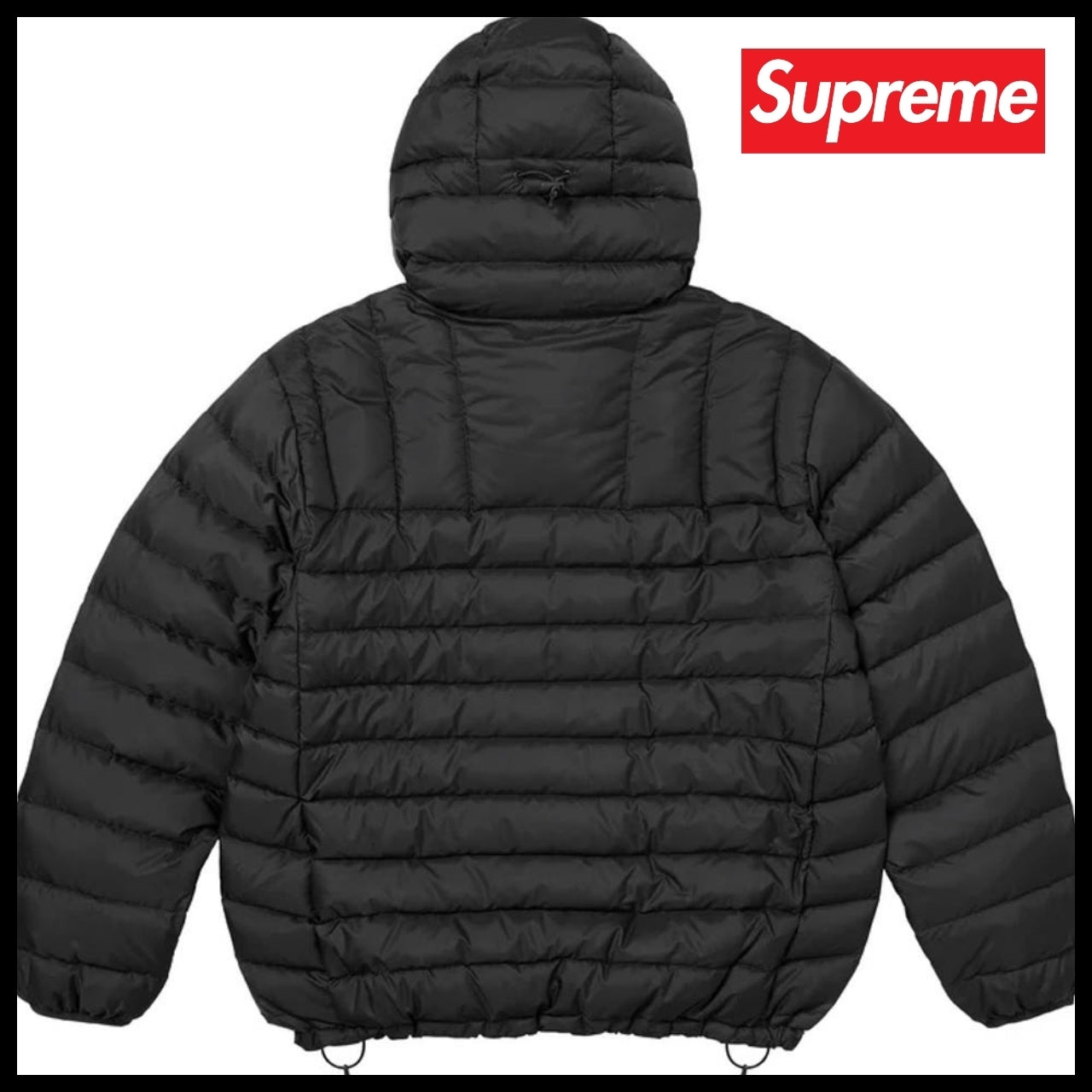【Supreme】Micro Down Half Zip Hooded Pullover Black 25FW