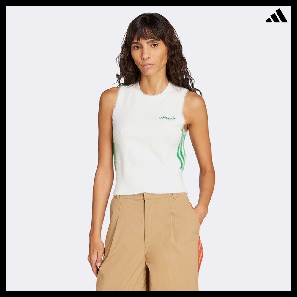 【ADIDAS】 Fluffy Knitted Vest 2 Colors Layered Casual