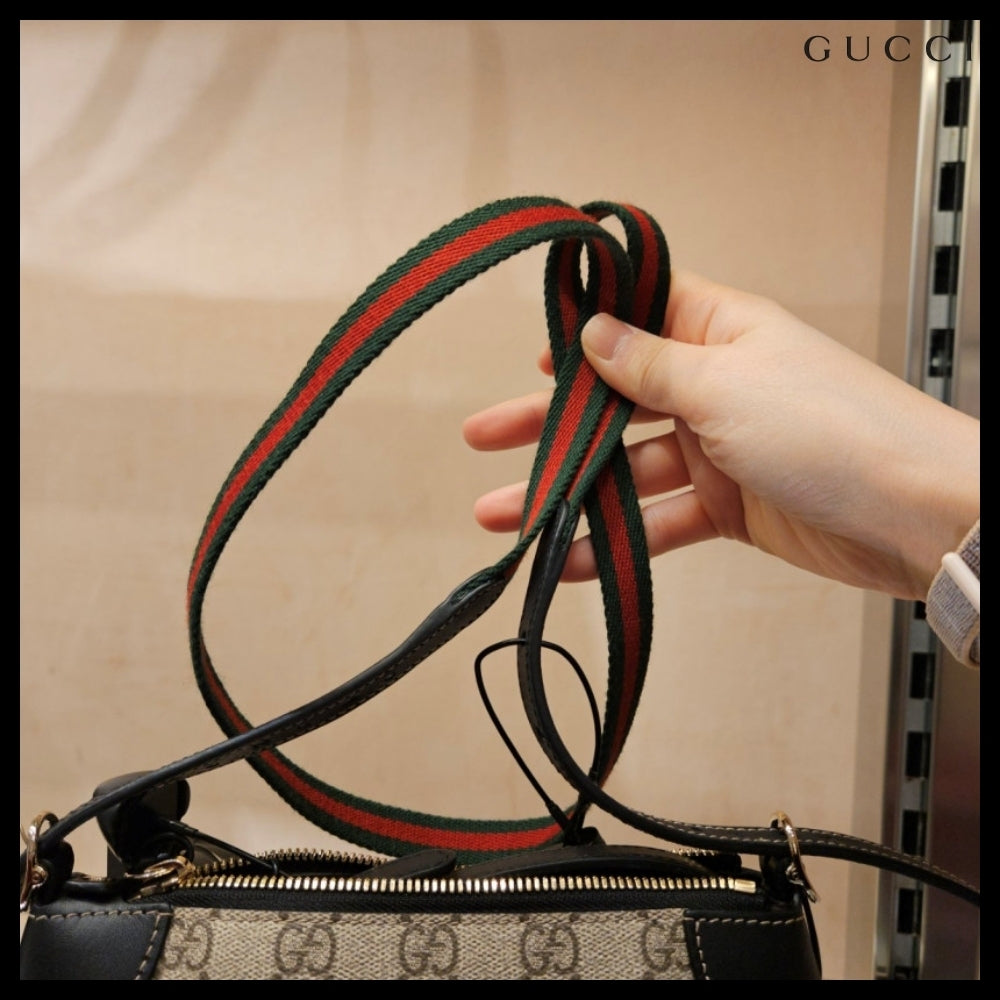 【GUCCI】GG emblem icon canvas small two-way bag