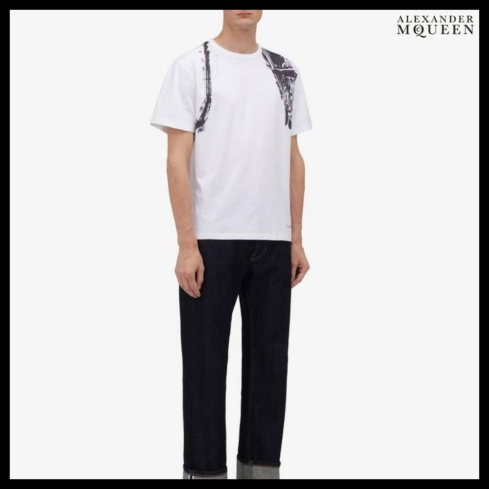 【Alexander Mcqueen】Fold Harness T-shirt in White/Black