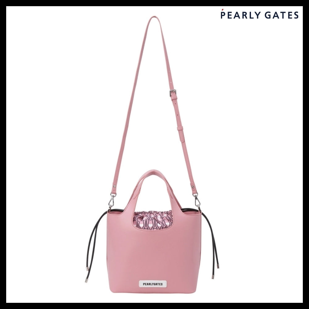 【PEARLY GATES】Embossed Logo Pattern Keyring Bucket Bag